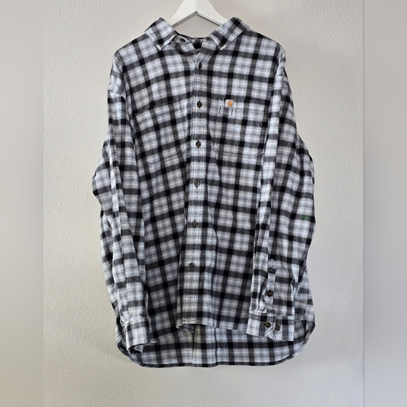Carhartt Other - Carhartt Button Down Shirt Mens 2XL Relaxed Fit Black Plaid Long Sleeve